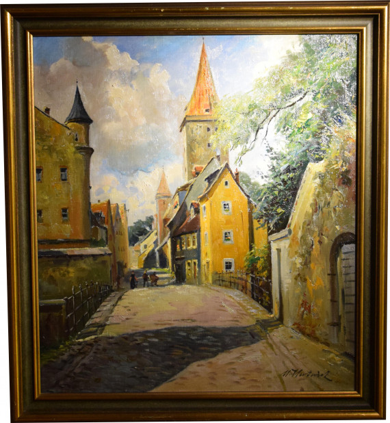 Öl-Gemälde mit Blick auf das Amberger Vilstor